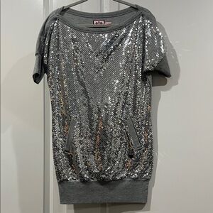 New Juicy Couture vintage Gray Sequin dress sz M